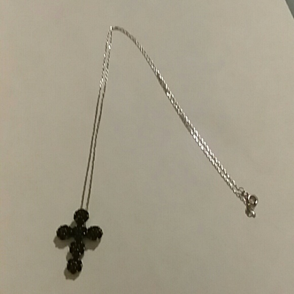 JTV Jewelry - JTV GENUINE  BLACK SPINEL CROSS